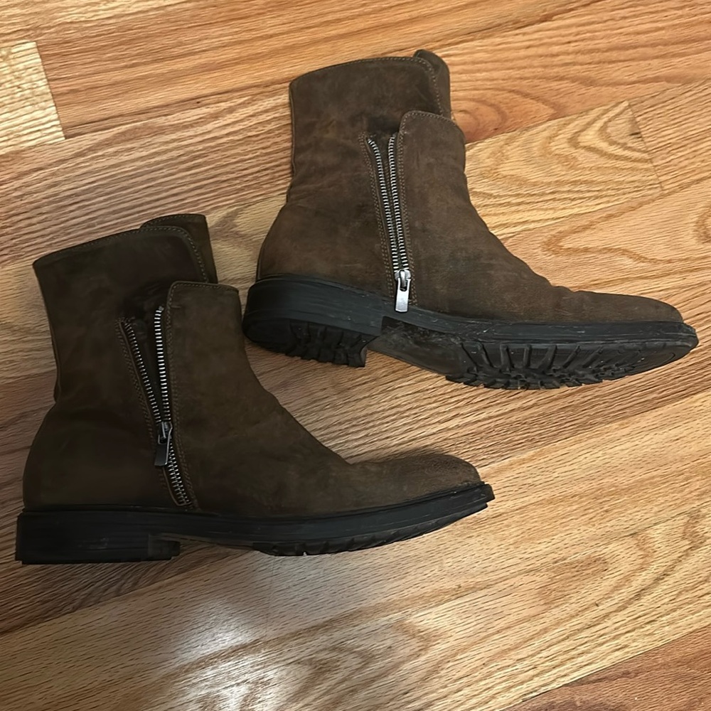 To Boot New York - Boyd - Mid Brown Suede Zipper Boot - Size 10